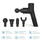 AccuMed Muscle Gun Massager - Super Quiet Back Massager Percussion Massager - Handheld Cordless Massager - Includes 4 Interchangeable Massage Heads and Travel Case (AC-GM8806)