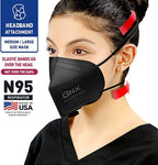 BNX N95 Mask NIOSH Certified MADE IN USA Particulate Respirator Protective Face Mask (10-Pack, Approval Number TC-84A-9315 / Model H95B) Black