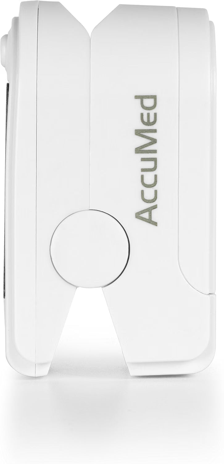 AccuMed CMS-50DL Finger Pulse Oximeter Blood Oxygen SpO2 Sports and Aviation Monitor - White