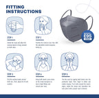 BNX 20-Pack KN95 E95 Protective Face Mask, Disposable Particulate Mask Made in USA, Protection Against Dust, Pollen and Haze, Gray (20 Pack) (Earloop) (Model: E95) Adult Large