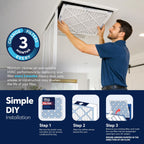 BNX TruFilter 20x25x1 MERV 13 Pleated Air Filter - Made in USA - Electrostatic Charged HVAC AC Furnace Filters - Removes Pollen, Mold, Bacteria, Smoke (6 Pack)