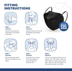 BNX 20-Pack KN95 Face Mask, Disposable Particulate KN95 Mask Made in USA, Protection Against Dust, Pollen and Haze (20 Pack) (Earloop) (Model: E95) Black, Size: Adult Large