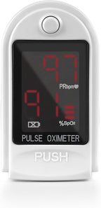AccuMed CMS-50DL Finger Pulse Oximeter Blood Oxygen SpO2 Sports and Aviation Monitor - White