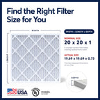 BNX TruFilter 20x20x1 Air Filter MERV 13 (6-Pack) - MADE IN USA - Electrostatic Pleated Air Conditioner HVAC AC Furnace Filters for Allergies, Pollen, Mold, Bacteria, Smoke, Allergen, MPR 1900 FPR 10