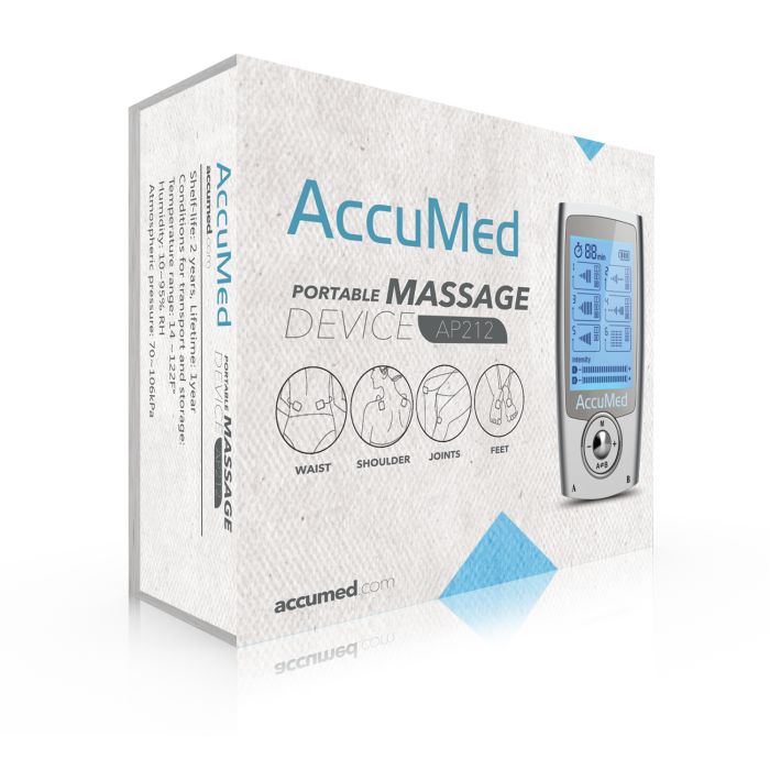 AccuMed AP212 Portable TENS Unit & Electronic Muscle Stimulator (EMS) Machine for Physical Pain Management Relief with 16 Therapy Modes for Back, Knee, Sciatica & More