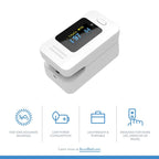 CMS50D4 Finger Pulse Oximeter Blood Oxygen SpO2 Sports and Aviation Monitor - White