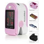 AccuMed CMS-50DL Finger Pulse Oximeter Blood Oxygen SpO2 Sports and Aviation Monitor - Pink