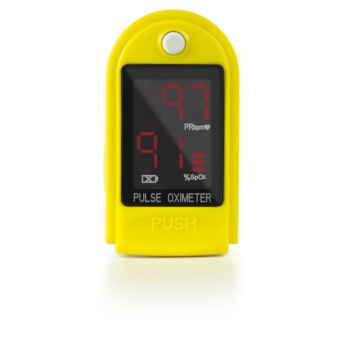 AccuMed CMS-50DL Finger Pulse Oximeter Blood Oxygen SpO2 Sports and Aviation Monitor - Yellow