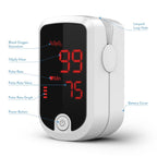 AccuMed AC-FS10E Finger Pulse Oximeter Blood Oxygen SpO2 Sports and Aviation Monitor - White