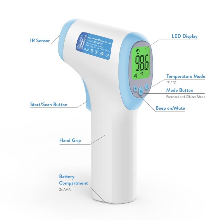 AccuMed Non-Contact Infrared Thermometer - FDA Cleared (AC-TR121)