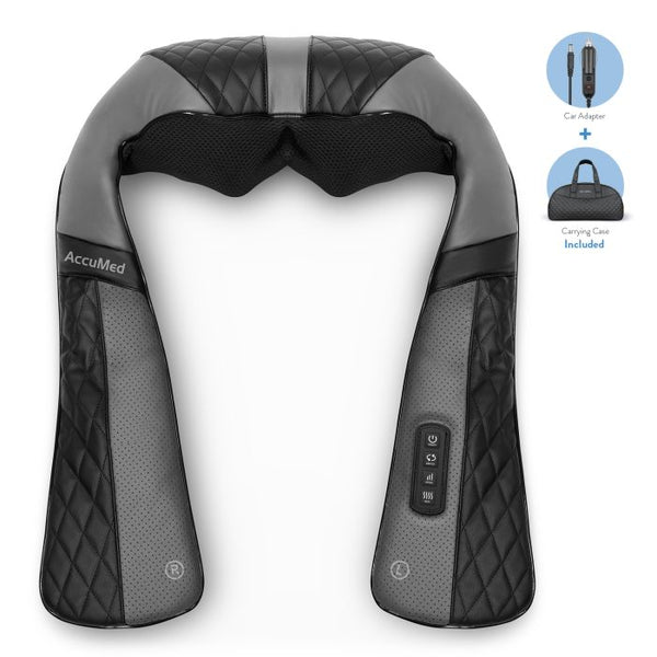 AccuMed Shiatsu Neck and Back Massager with Heat, Deep Kneading Massage for Back, Neck, Shoulders, Abs and Legs - Deep Tissue, Muscle Pain Relief - Office, Home & Car