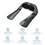 AccuMed Shiatsu Neck and Back Massager with Heat, Deep Kneading Massage for Back, Neck, Shoulders, Abs and Legs - Deep Tissue, Muscle Pain Relief - Office, Home & Car
