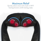 AccuMed Shiatsu Neck and Back Massager with Heat, Deep Kneading Massage for Back, Neck, Shoulders, Abs and Legs - Deep Tissue, Muscle Pain Relief - Office, Home & Car