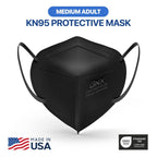 BNX 20-Pack KN95 E95M Protective Face Mask, Disposable Particulate Mask Made in USA, Protection Against Dust, Pollen and Haze, Black (20 Pack) (Earloop) (Model: E95M)