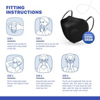 BNX 20-Pack KN95 E95M Protective Face Mask, Disposable Particulate Mask Made in USA, Protection Against Dust, Pollen and Haze, Black (20 Pack) (Earloop) (Model: E95M)