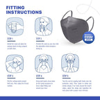BNX 20-Pack KN95 E95M Protective Face Mask, Disposable Particulate Mask Made in USA, Protection Against Dust, Pollen and Haze, Gray (20 Pack) (Earloop) (Model: E95M)