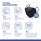 BNX 20-Pack KN95 E95M Protective Face Mask, Disposable Particulate Mask Made in USA, Protection Against Dust, Pollen and Haze, Navy (20 Pack) (Earloop) (Model: E95M)
