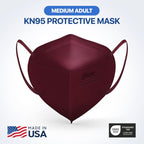 BNX 20-Pack KN95 E95M Protective Face Mask, Disposable Particulate Mask Made in USA, Protection Against Dust, Pollen and Haze, Red (20 Pack) (Earloop) (Model: E95M)