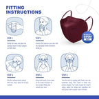 BNX 20-Pack KN95 E95M Protective Face Mask, Disposable Particulate Mask Made in USA, Protection Against Dust, Pollen and Haze, Red (20 Pack) (Earloop) (Model: E95M)