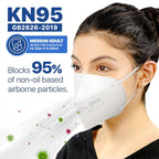 BNX 20-Pack KN95 E95M Protective Face Mask, Disposable Particulate Mask Made in USA, Protection Against Dust, Pollen and Haze, White(20 Pack) (Earloop) (Model: E95M) Adult Medium