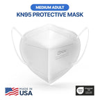 BNX 20-Pack KN95 E95M Protective Face Mask, Disposable Particulate Mask Made in USA, Protection Against Dust, Pollen and Haze, White(20 Pack) (Earloop) (Model: E95M) Adult Medium