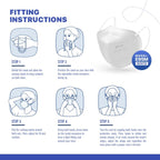 BNX 20-Pack KN95 E95M Protective Face Mask, Disposable Particulate Mask Made in USA, Protection Against Dust, Pollen and Haze, White(20 Pack) (Earloop) (Model: E95M) Adult Medium