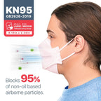 BNX 20-Pack KN95 Face Masks, Disposable Particulate KN95 Mask Made in USA, Tri-Fold Cup/Fish Style, Light Pink