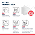 BNX 20-Pack KN95 Face Masks, Disposable Particulate KN95 Mask Made in USA, Tri-Fold Cup/Fish Style, White