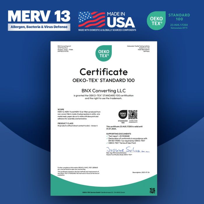 BNX TruFilter 20x25x1 MERV 13 Pleated Air Filter - Made in USA - Electrostatic Charged HVAC AC Furnace Filters - Removes Pollen, Mold, Bacteria, Smoke (4 Pack)