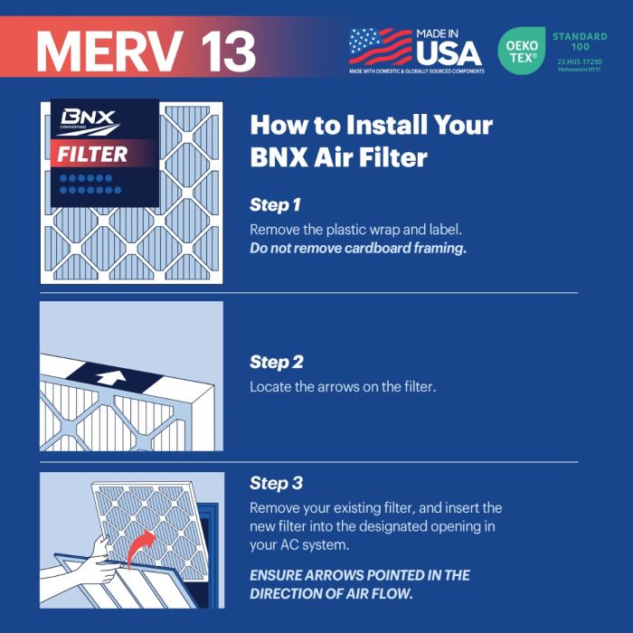 BNX TruFilter 16x25x1 Air Filter MERV 13 (4-Pack) - MADE IN USA - Electrostatic Pleated Air Conditioner HVAC AC Furnace Filters for Allergies, Pollen, Mold, Bacteria, Smoke, Allergen, MPR 1900 FPR 10