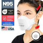 BNX N95 Mask NIOSH Certified MADE IN USA Particulate Respirator Protective Face Mask, Tri-Fold Cup/Fish Style, (50-Pack, Approval Number TC-84A-9362 / Model F95W) White