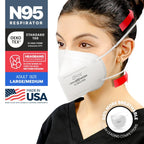 BNX N95 Mask NIOSH Certified MADE IN USA Particulate Respirator Protective Face Mask (50-Pack, Approval Number TC-84A-9315 / Model H95W) White