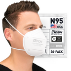 BNX N95 Mask NIOSH Certified MADE IN USA Particulate Respirator Protective Face Mask (50-Pack, Approval Number TC-84A-9315 / Model H95W) White