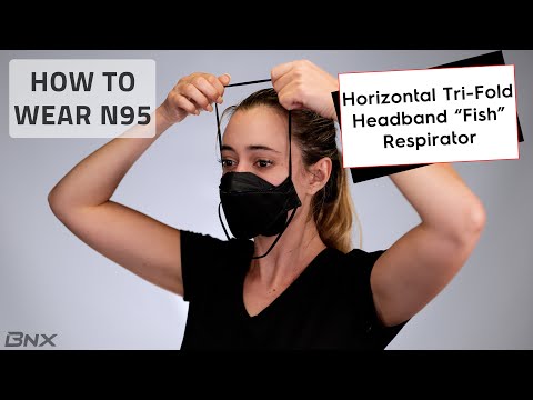 BNX N95 Mask Black NIOSH Certified MADE IN USA Particulate Respirator Protective Face Mask, Tri-Fold Cup/Fish Style, (10-Pack, Approval Number TC-84A-9362 / Model F95B) (Headband) Black