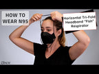 BNX N95 Mask Black NIOSH Certified MADE IN USA Particulate Respirator Protective Face Mask, Tri-Fold Cup/Fish Style, (10-Pack, Approval Number TC-84A-9362 / Model F95B) (Headband) Black