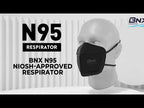 BNX N95 Mask NIOSH Certified MADE IN USA Particulate Respirator Protective Face Mask (10-Pack, Approval Number TC-84A-9315 / Model H95B) Black