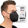 BNX 20-Pack KN95 Face Mask, Disposable Particulate KN95 Mask Made in USA, Protection Against Dust, Pollen and Haze (20 Pack) (Earloop) (Model: E95) Black, Size: Adult Large