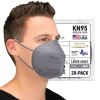 BNX 20-Pack KN95 E95 Protective Face Mask, Disposable Particulate Mask Made in USA, Protection Against Dust, Pollen and Haze, Gray (20 Pack) (Earloop) (Model: E95)