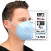 BNX 20-Pack KN95 E95 Protective Face Mask, Disposable Particulate Mask Made in USA, Protection Against Dust, Pollen and Haze, Light Blue  (20 Pack) (Earloop) (Model: E95) Adult Large