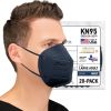 BNX 20-Pack KN95 E95 Protective Face Mask, Disposable Particulate Mask Made in USA, Protection Against Dust, Pollen and Haze, Navy (20 Pack) (Earloop) (Model: E95)