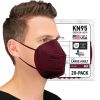 BNX 20-Pack KN95 E95 Protective Face Mask, Disposable Particulate Mask Made in USA, Protection Against Dust, Pollen and Haze, Red (20 Pack) (Earloop) (Model: E95) Adult Large
