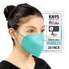 BNX 20-Pack KN95 E95M Protective Face Mask, Disposable Particulate Mask Made in USA, Protection Against Dust, Pollen and Haze, Teal (20 Pack) (Earloop) (Model: E95M)