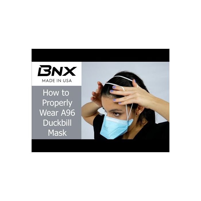 BNX 100-Pack N95 Mask Respirator (NIOSH) - A96-2 Duckbill Style MADE IN USA Safety Face Mask, Air Filtration, Disposable Particulate Filtering BNX 100-Pack N95 Mask Respirator (NIOSH) - A96-2 Duckbill Style MADE IN USA Safety Face Mask, Air Filtration, Disposable Particulate Filtering