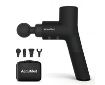 AccuMed Muscle Gun Massager - Super Quiet Back Massager Percussion Massager - Handheld Cordless Massager - Includes 4 Interchangeable Massage Heads and Travel Case (AC-GM8806)