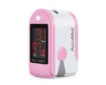 AccuMed CMS-50DL Finger Pulse Oximeter Blood Oxygen SpO2 Sports and Aviation Monitor - Pink