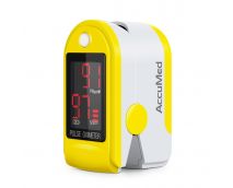 AccuMed CMS-50DL Finger Pulse Oximeter Blood Oxygen SpO2 Sports and Aviation Monitor - Yellow