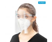 AccuMed 10-Pack Protective Face Shield with Glasses Frame, Fully Transparent Face Shield (10-count)