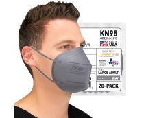 BNX 20-Pack KN95 E95 Protective Face Mask, Disposable Particulate Mask Made in USA, Protection Against Dust, Pollen and Haze, Gray (20 Pack) (Earloop) (Model: E95)