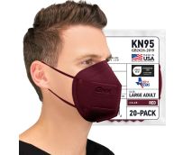 BNX 20-Pack KN95 E95 Protective Face Mask, Disposable Particulate Mask Made in USA, Protection Against Dust, Pollen and Haze, Red (20 Pack) (Earloop) (Model: E95) Adult Large
