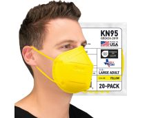 BNX 20-Pack KN95 E95 Protective Face Mask, Disposable Particulate Mask Made in USA, Protection Against Dust, Pollen and Haze, Violet (20 Pack) (Earloop) (Model: E95) Yellow, Size: Adult Large